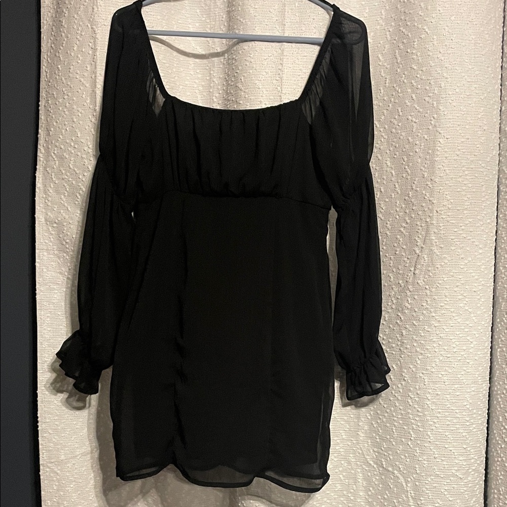 Black Dress with sheer sleeves